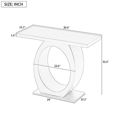 Console Table With Oval Base And Reinforced Bottom Plate Noble House