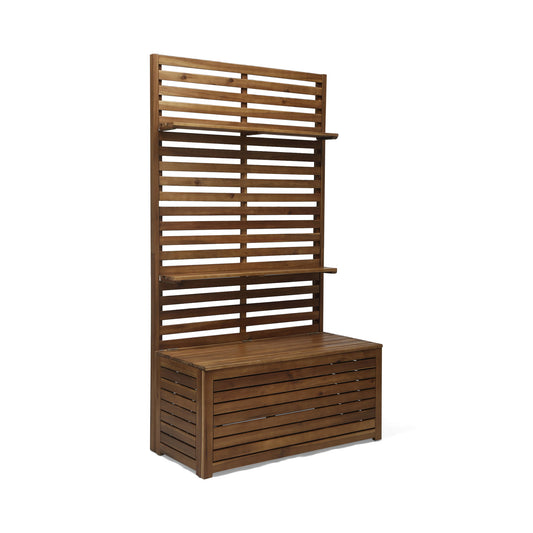 Storage Bench With Rack - Teak Noble House