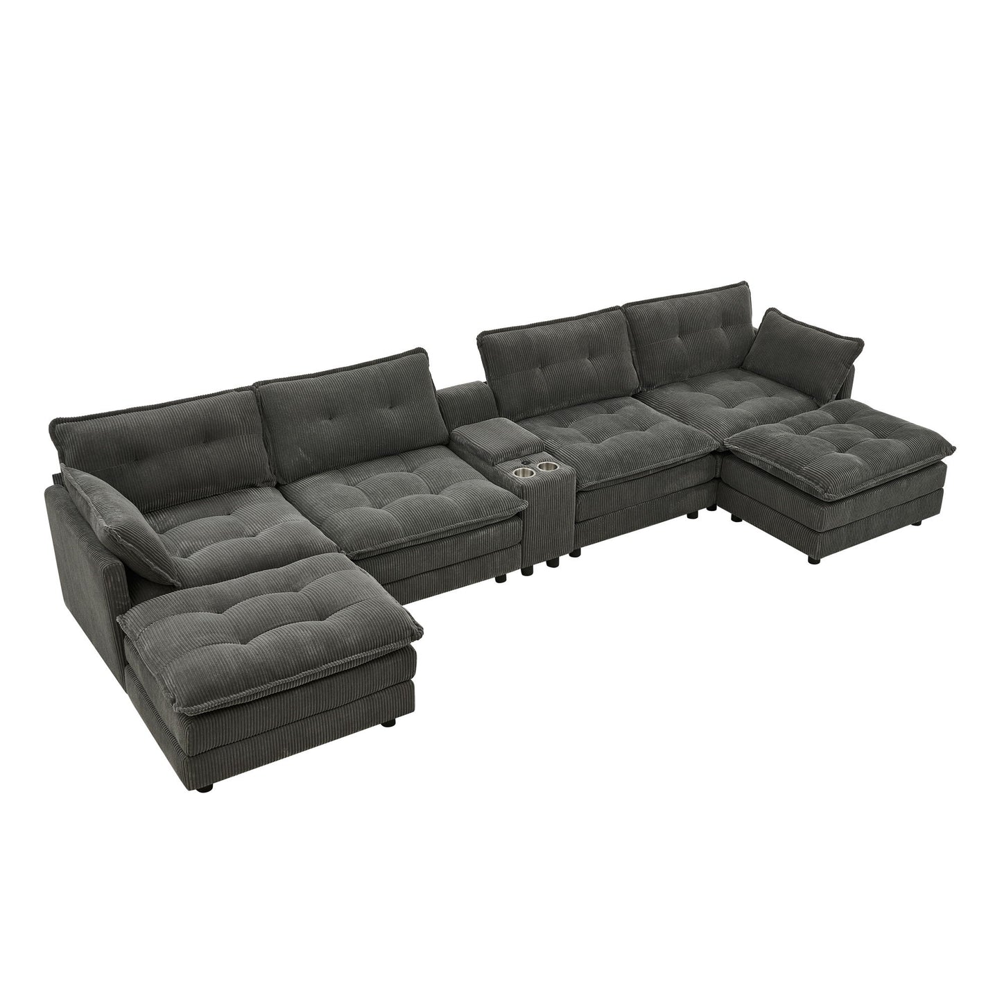 Oversized Modular Sectional Sofa With Multi Functional Console Home Essentials