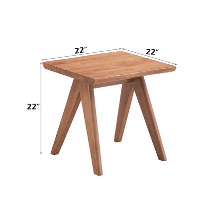 Armchair And Matching Square End Table, 2 Piece Living Room Set - Natural Acme