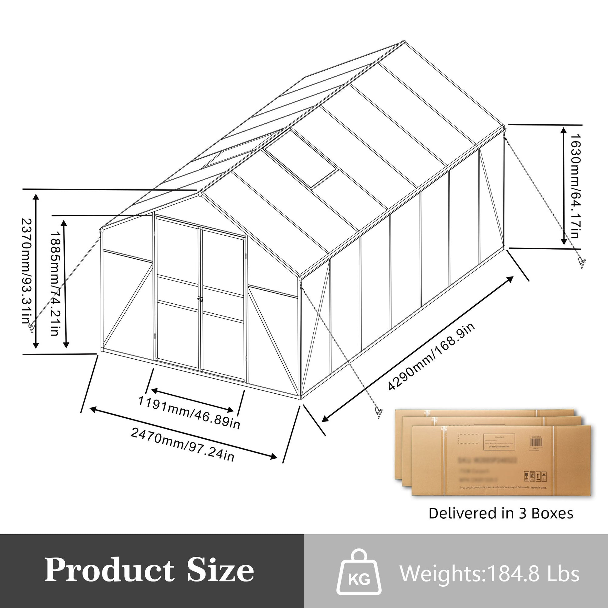 Gain Height Windproof Greenhouse All Season Outdoor Garden Shelter Daily Nest
