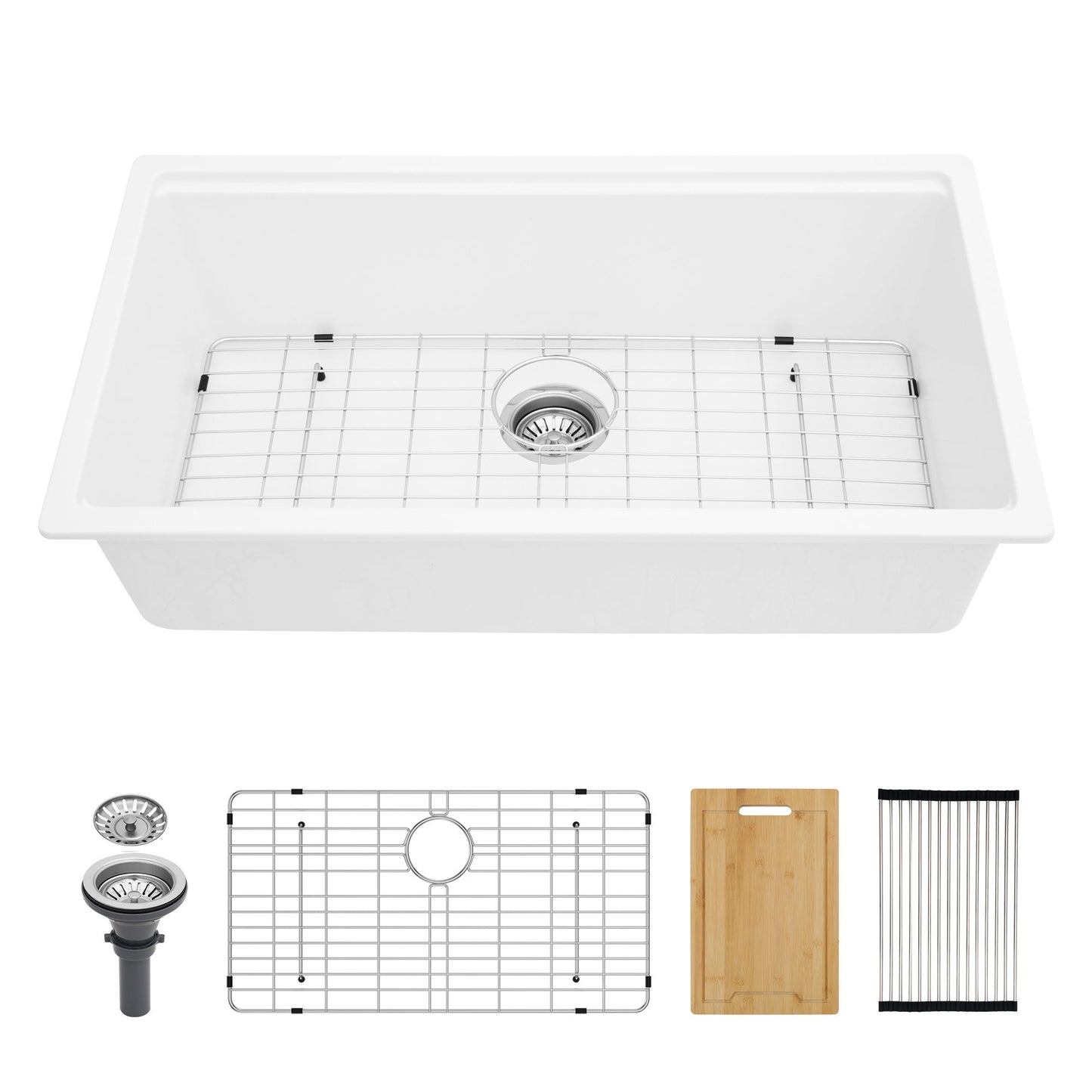 Quartz Kitchen Sink, Granite Composite Workstation Undermount Daily Nest