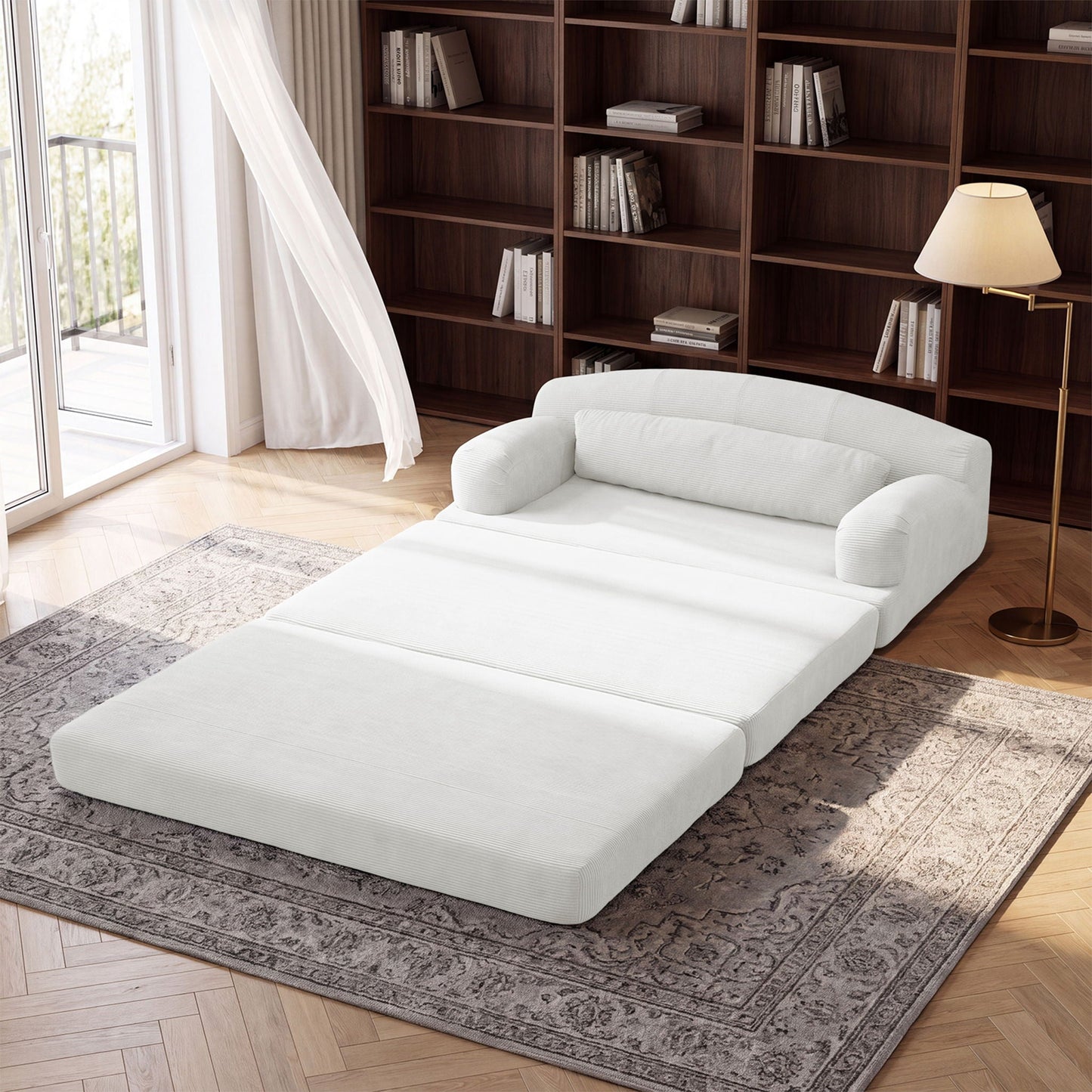 2 Seater Sofa Bed, Compact Foldable Floor Couch Home Essentials
