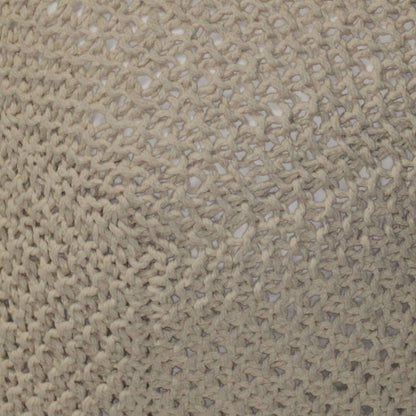 Semi Rounded Pouf, Cable Knitted, Perfect Seating Home Essentials
