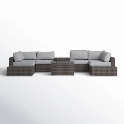 Wicker Sectional Seating Group With Plush Cushions LSI Patio Furniture