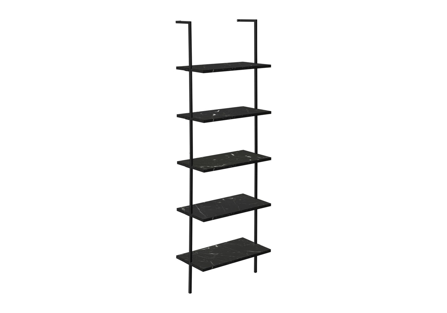 Bookshelf, Bookcase, Etagere, Ladder, 5 Tier, For Office, Marble Look Contemporary & Modern 8th Street