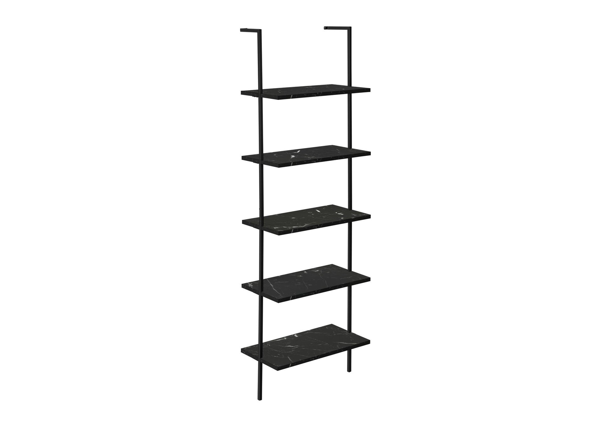 Bookshelf, Bookcase, Etagere, Ladder, 5 Tier, For Office, Marble Look Contemporary & Modern 8th Street