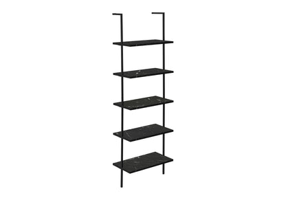 Bookshelf, Bookcase, Etagere, Ladder, 5 Tier, For Office, Marble Look Contemporary & Modern 8th Street