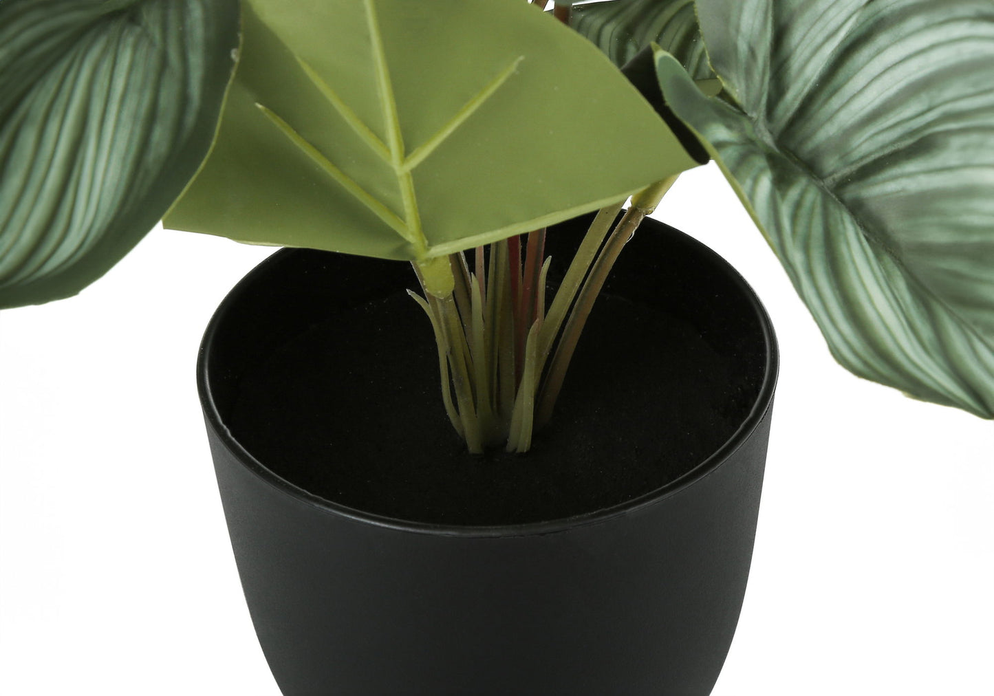 13" Tall, Artificial Plant, Epipremnum, Indoor, Faux, Fake, Table, Greenery, Potted, Decorative (Set of 2) - Green / Black 8th Street