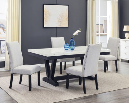 Vance - Dining Room Set - Charcoal / Dove Crown Mark