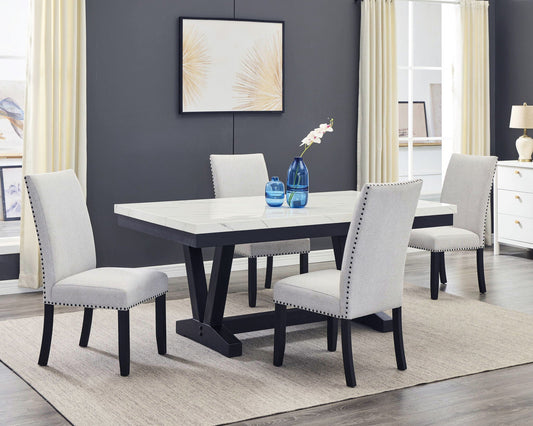 Vance - Dining Room Set - Charcoal / Dove Crown Mark