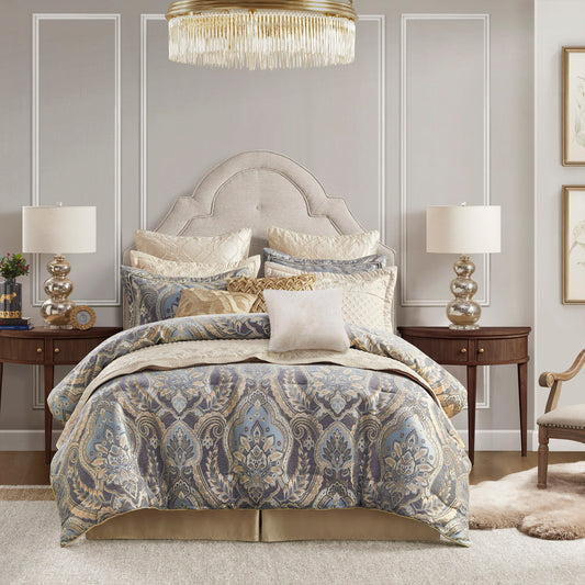 Julius - 4 Piece Queen Comforter Set - Taupe