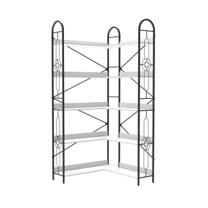 Industrial Style Corner Bookshelf With Thickened Iron Frame Home Essentials