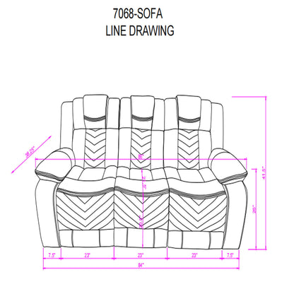 Raize - Power Living Room Set With Storage Console And Cup Holders Global Furniture USA