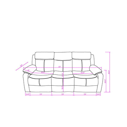 Blanche - Reclining Sofa With LED Lights Global Furniture USA