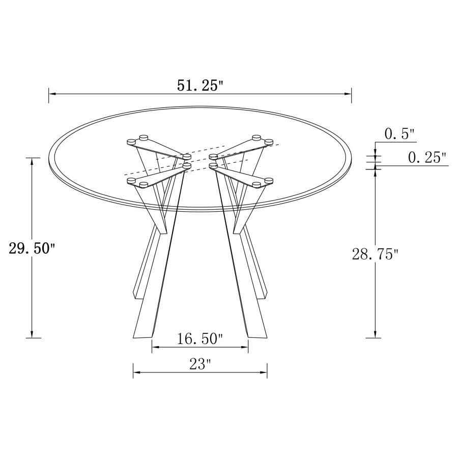 Alaia - Round Clear Glass Top Dining Table - Chrome - Snoozhouse