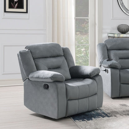 Modern Manual Recliner With Padded Seat And Pillow Arms Home Essentials
