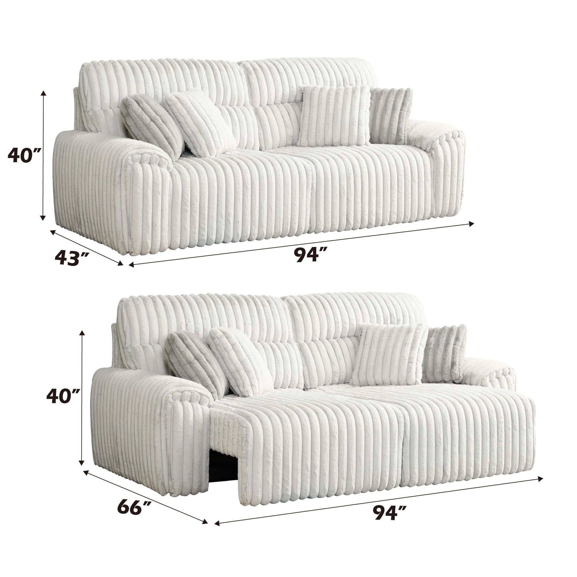Jaya - Power Motion Sofa With Sleeper & USB Port - Mondo Gray Acme