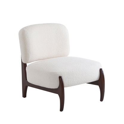Modern Boucle Lounge Chair With Solid Wood Fram Noble House
