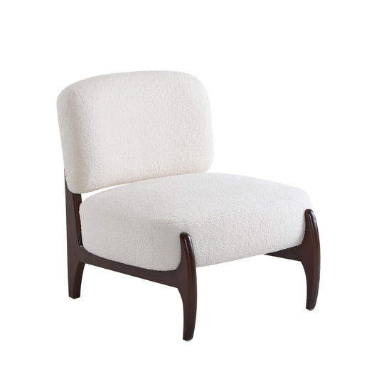 Modern Boucle Lounge Chair With Solid Wood Fram Noble House