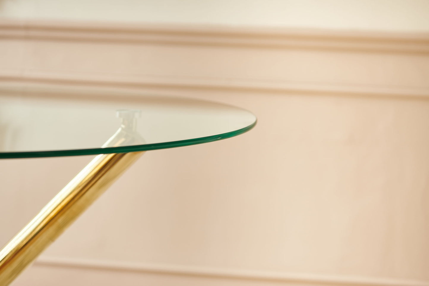Dining Table With Metal Leg And Glass, Modern Space Saving Kitchen Table For Living Room - Golden Home Essentials