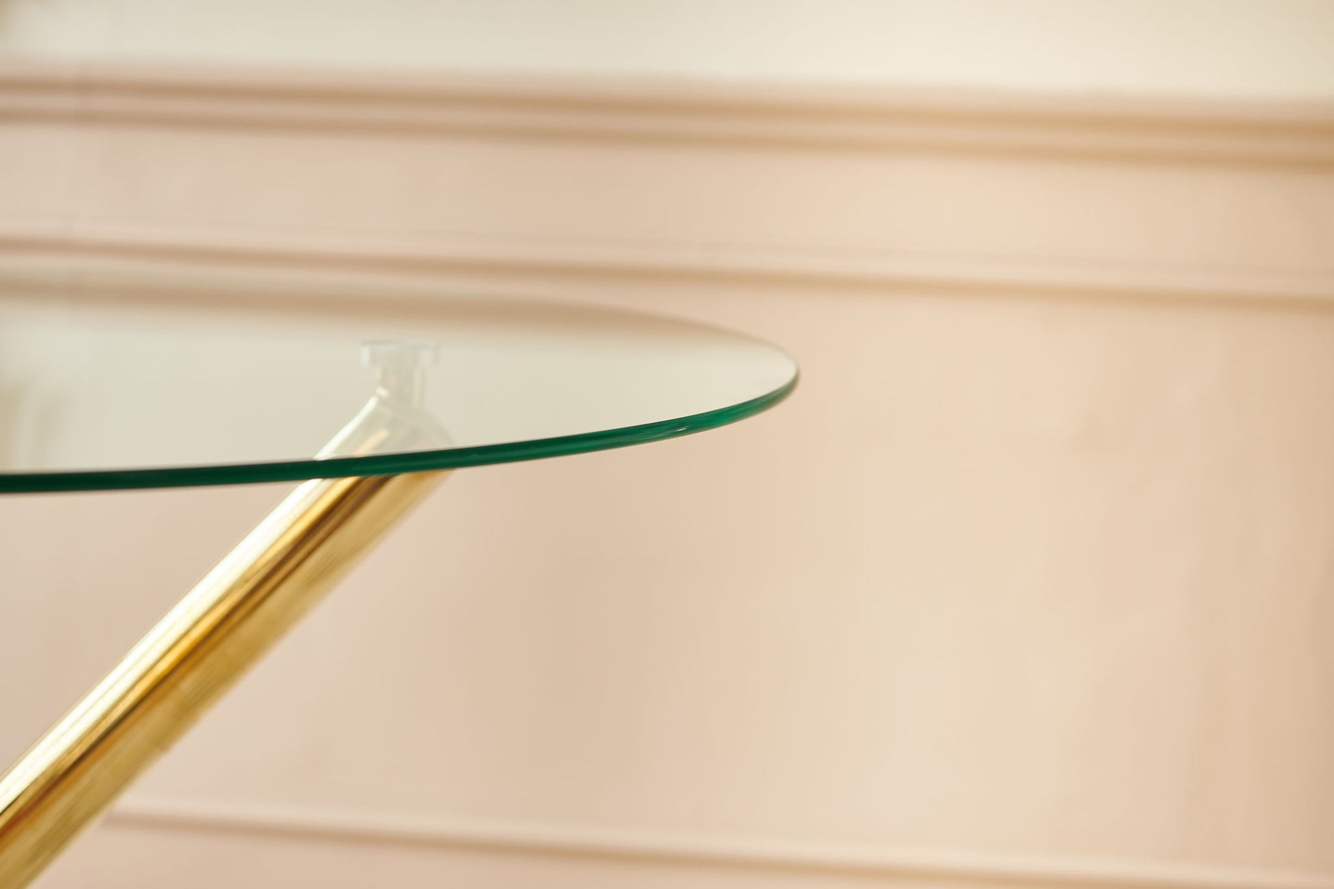 Dining Table With Metal Leg And Glass, Modern Space Saving Kitchen Table For Living Room - Golden Home Essentials