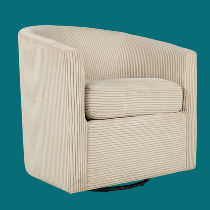 Swivel Accent Chair With U Backrest, Plush Cushion Living Room Furniture Home Essentials