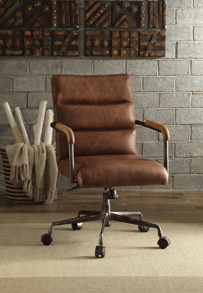Harith - Retro Top Grain Leather Office Chair Acme