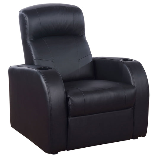 Upholstered Recliner With Cup Holder Comfort Lounge Chair - Black Furniture Max