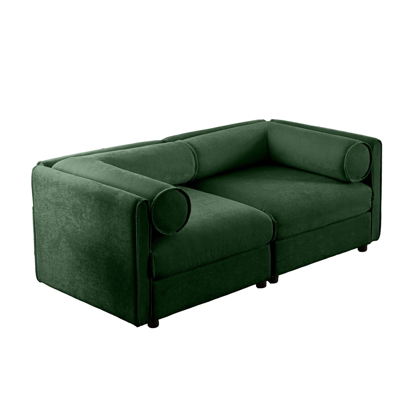 Stylish Chenille Sofa With Storage Seat And Cylindrical Backrest Home Essentials