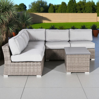Wicker Sectional Sofa With Cushions And Table LSI Patio Furniture