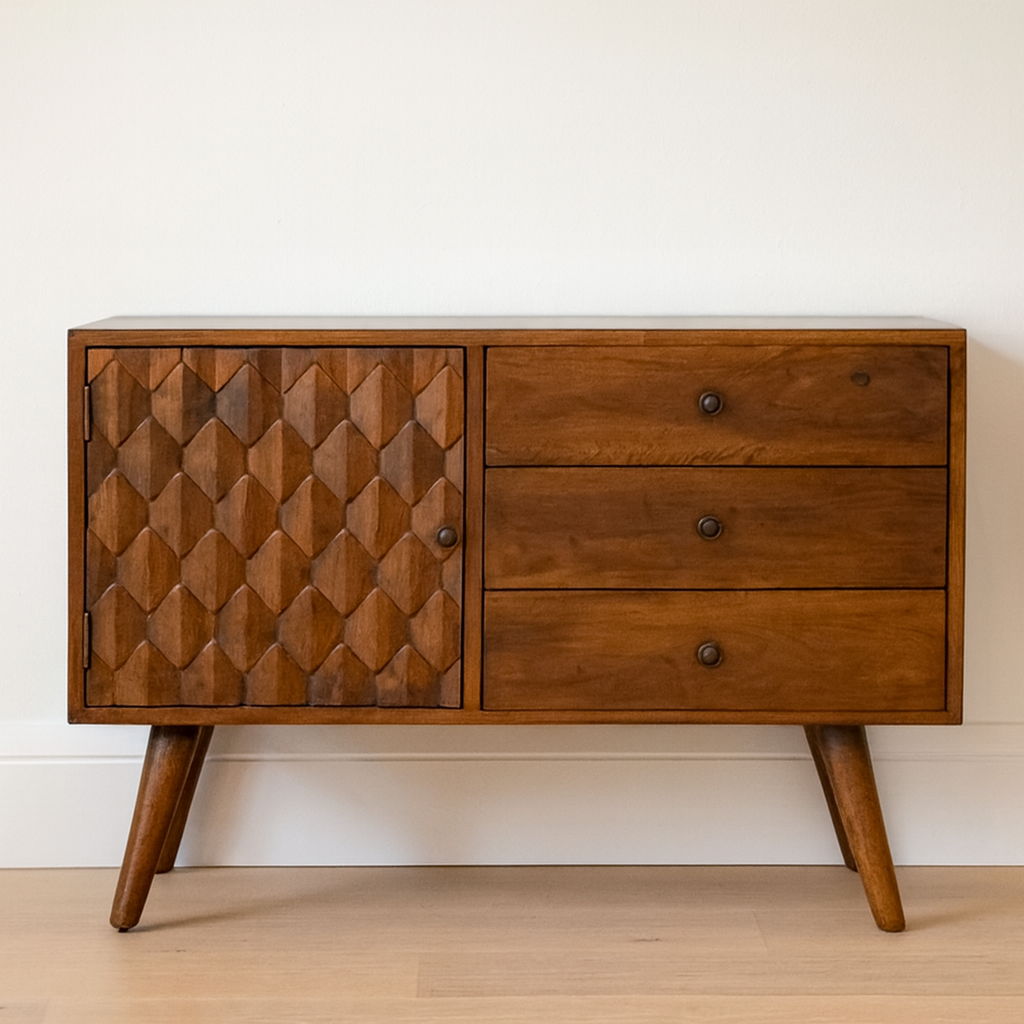 Solid Wood Carved Sideboard Artisan Furniture