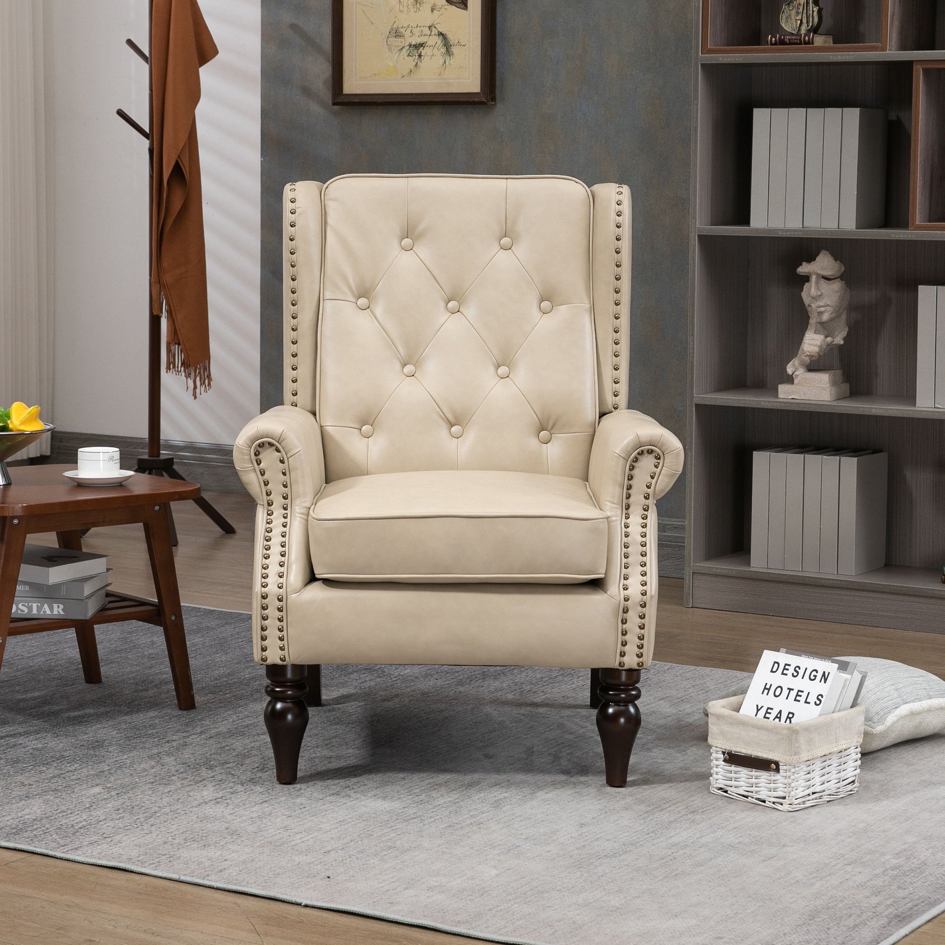 Modern Accent Armchair With Sturdy Wood Legs Home Essentials