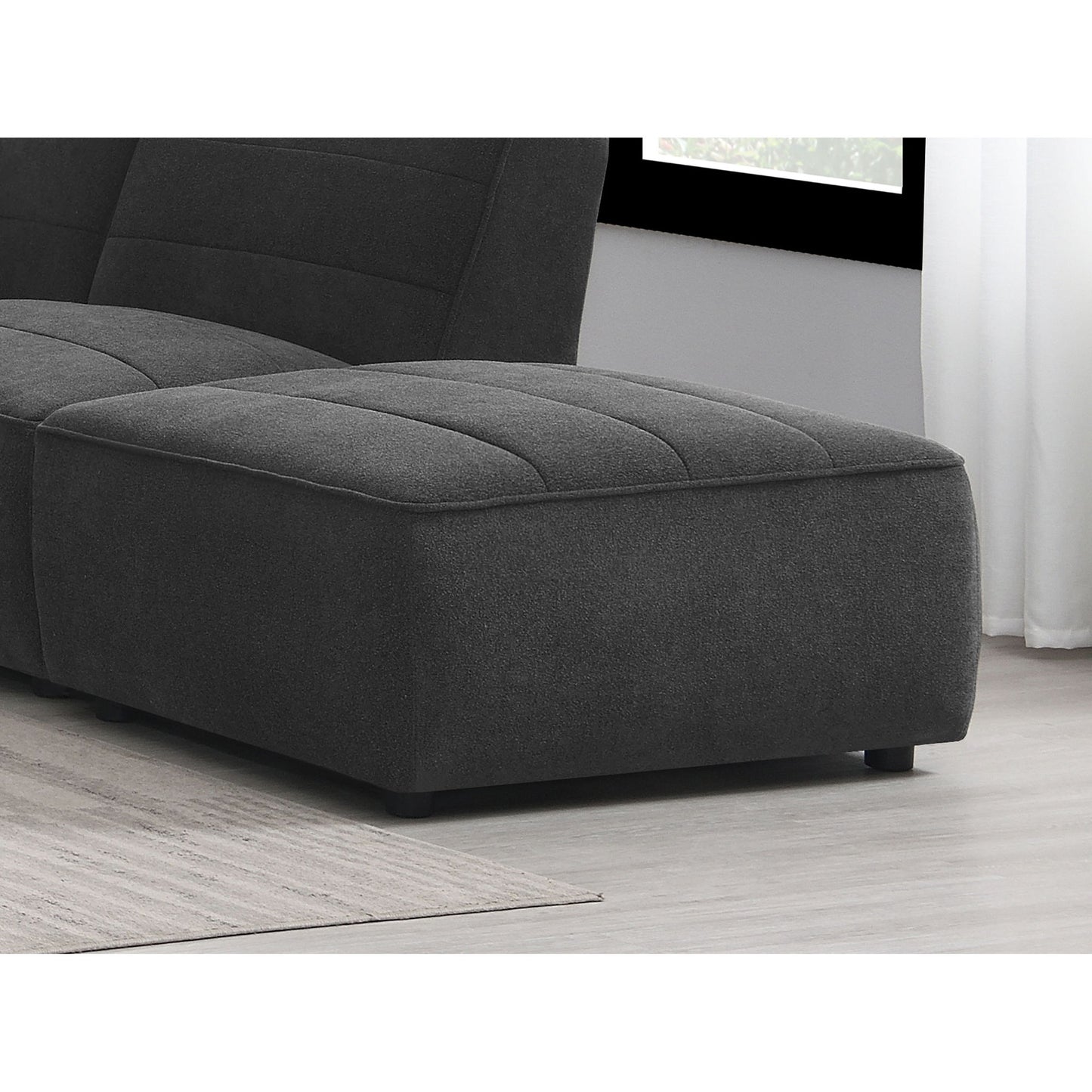 Ortega - Square Ottoman - Charcoal Furniture Max
