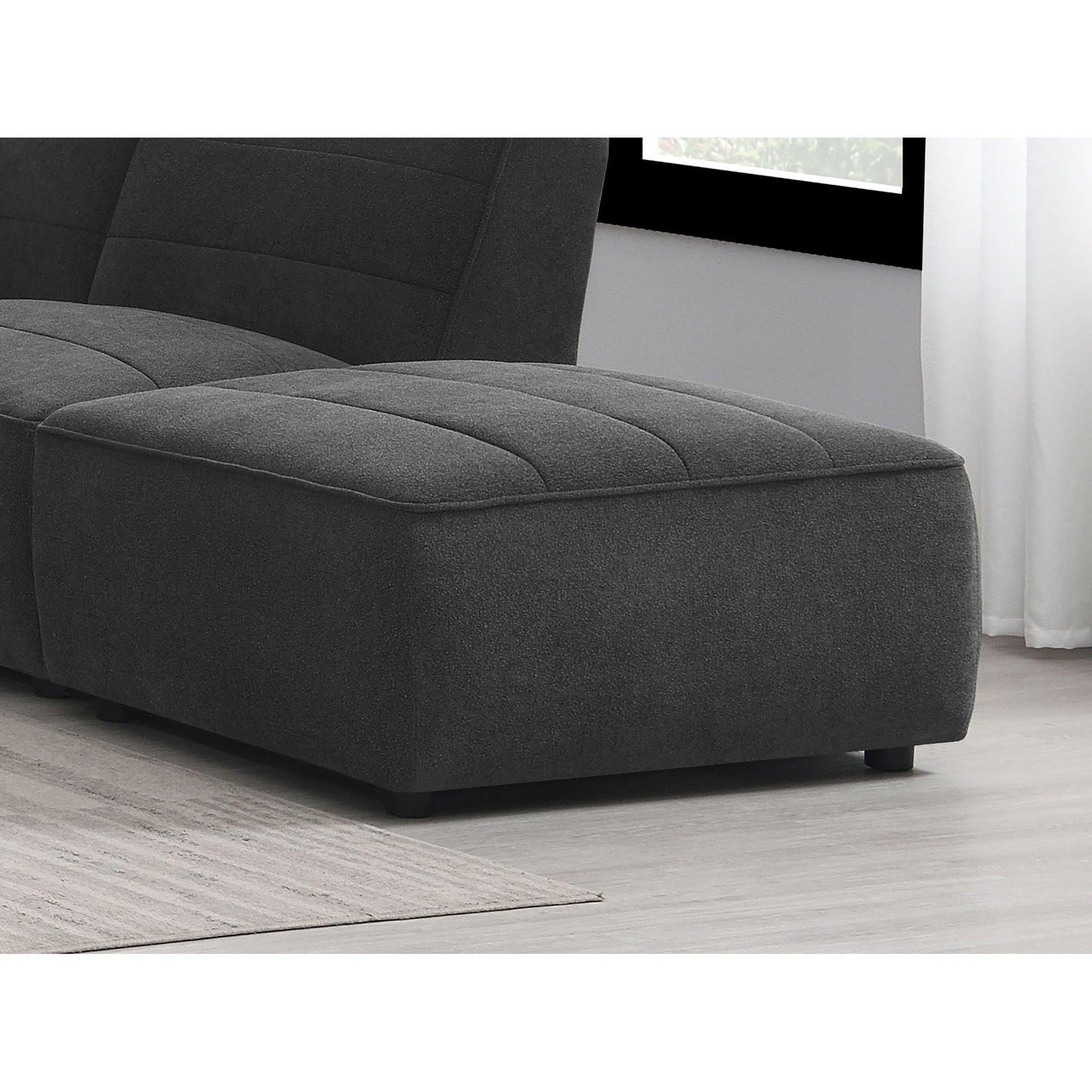 Ortega - Square Ottoman - Charcoal Furniture Max