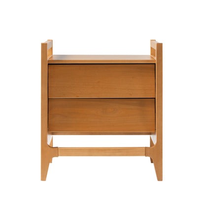 Scandi - Angle Face Solid Wood Nightstand - Caramel