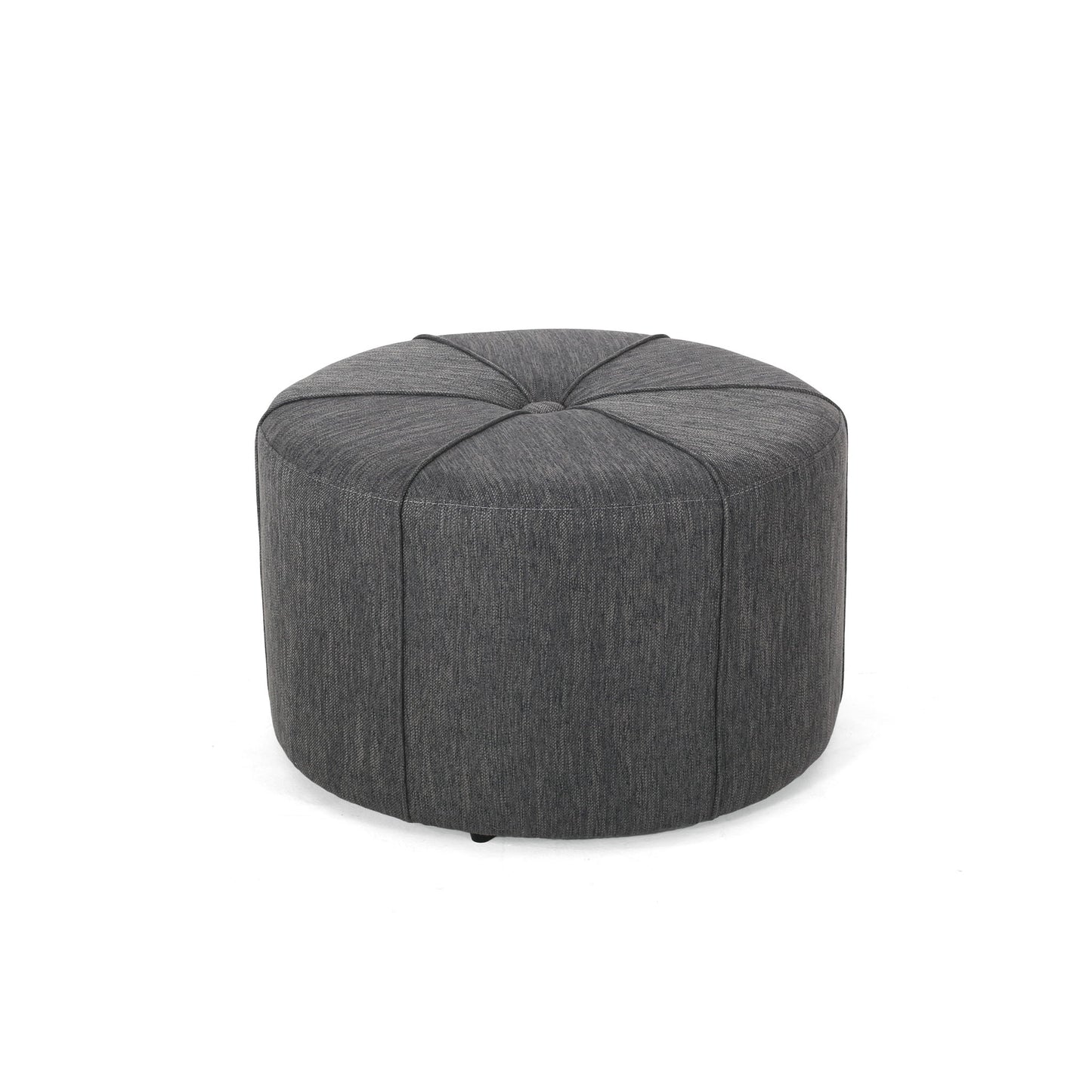 Contemporary Ottoman With Tonal Piping And Button Tuft Design Noble House