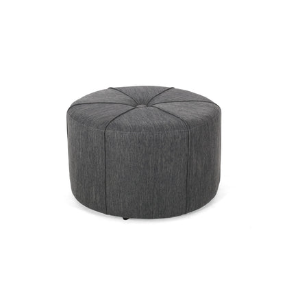 Contemporary Ottoman With Tonal Piping And Button Tuft Design Noble House