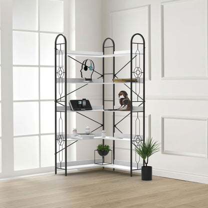 Industrial Style Corner Bookshelf With Thickened Iron Frame Home Essentials