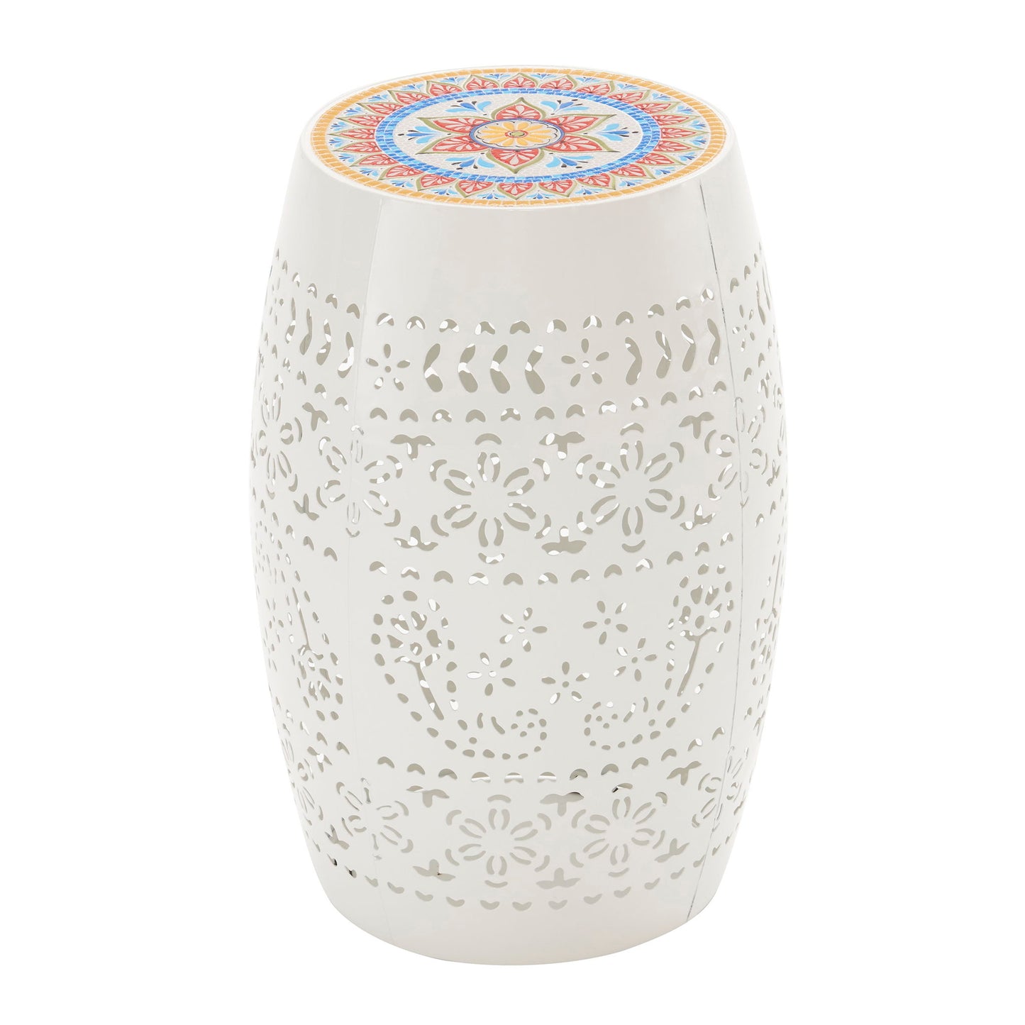Ruby - Boho Mosaic Side Table With Ceramic Tile Top Noble House