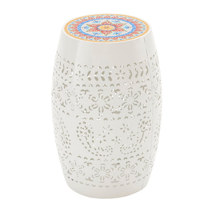 Ruby - Boho Mosaic Side Table With Ceramic Tile Top Noble House