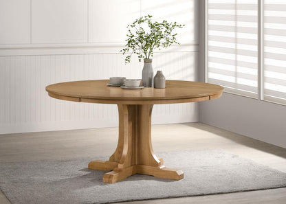 Hartville - 60" Round Dining Table - Natural Light Brown Coaster Fine Furniture