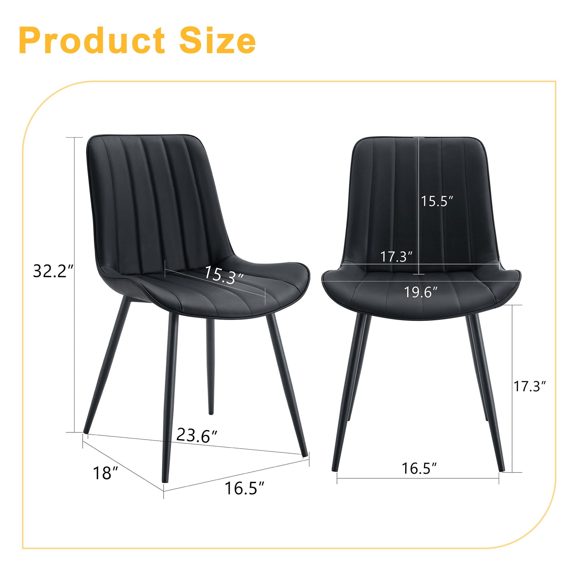 Modern Style Extended Seat Cushion Dining Chair Set Home Essentials