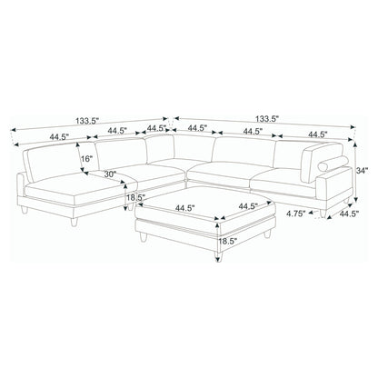 Modern Modular Sectional With Adjustable Back Support Home Essentials