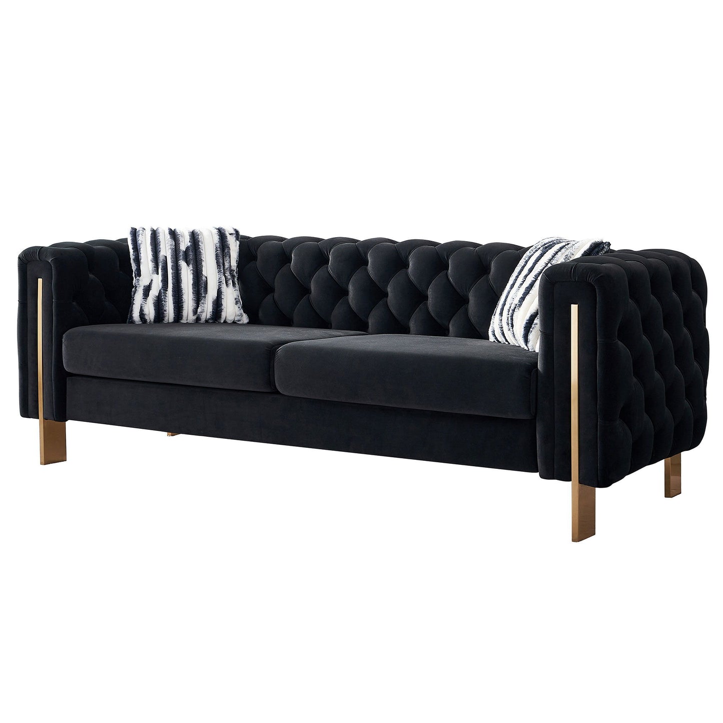 Chesterfield - Modern Tufted Velvet Living Room Sofa, 84.25''W Couch Home Essentials