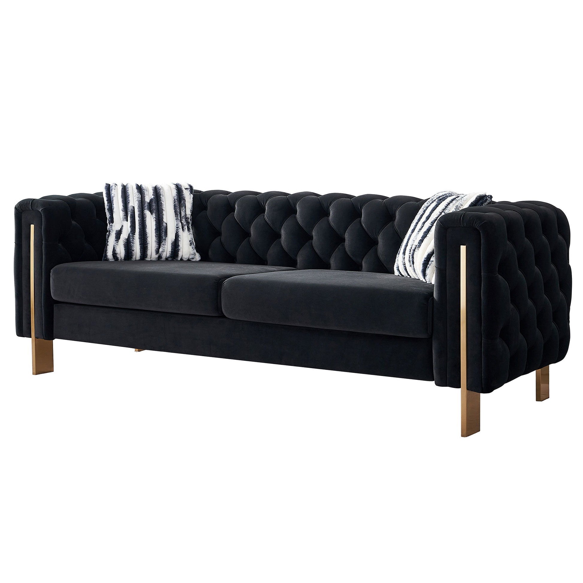 Chesterfield - Modern Tufted Velvet Living Room Sofa, 84.25''W Couch Home Essentials