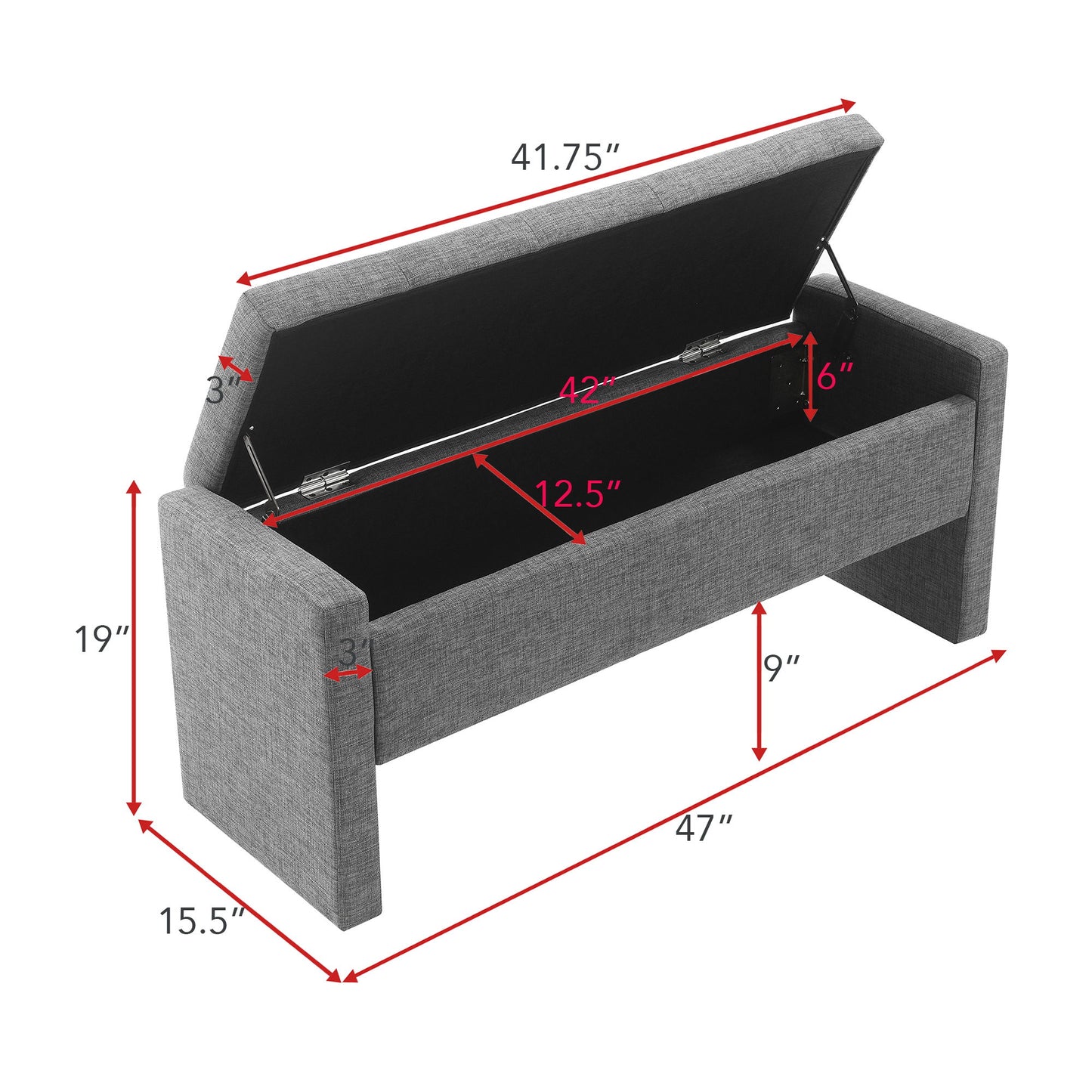 Modern Upholstered Large Bed End Bench With Storage - Snoozhouse