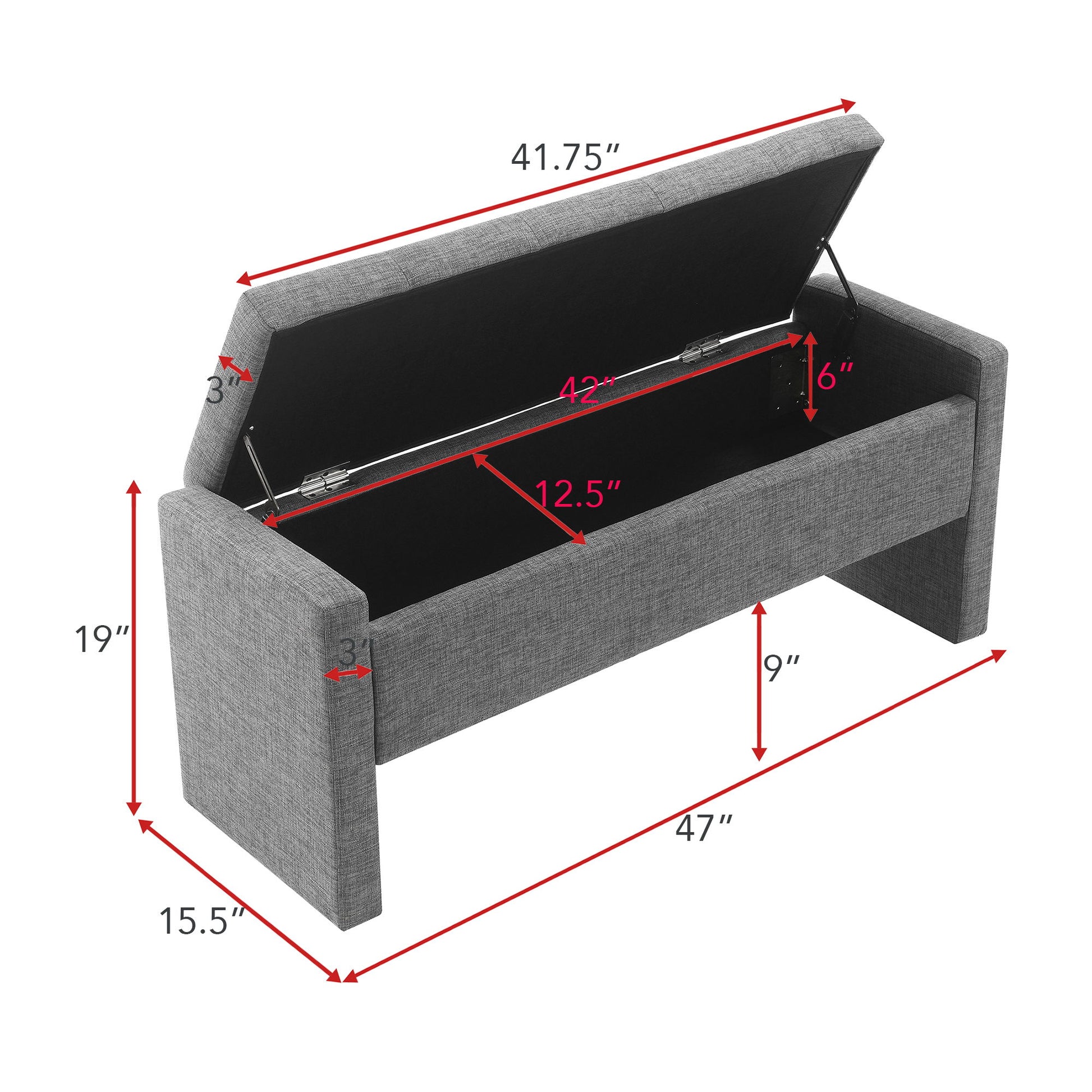 Modern Upholstered Large Bed End Bench With Storage - Snoozhouse