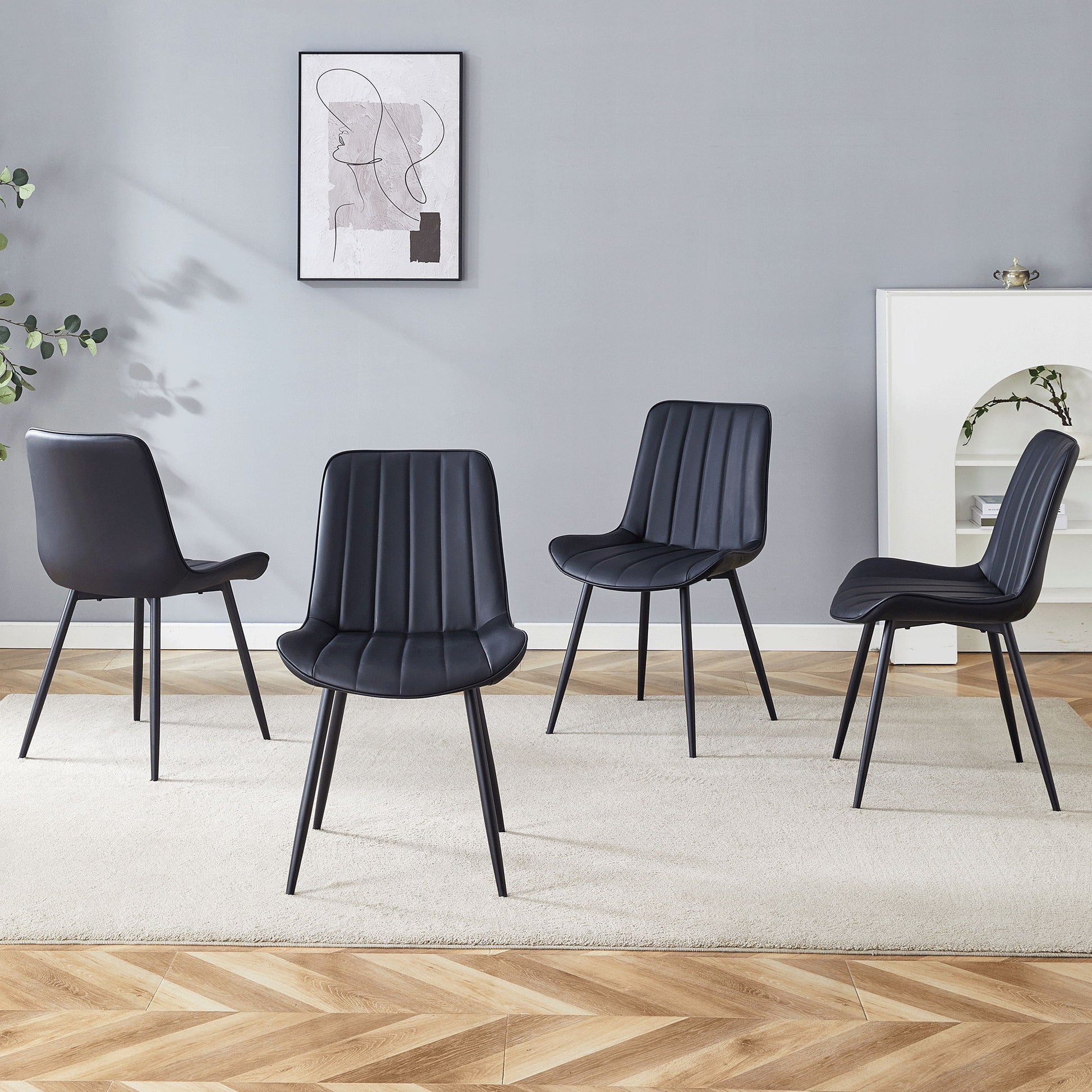 Modern Style Extended Seat Cushion Dining Chair Set Home Essentials