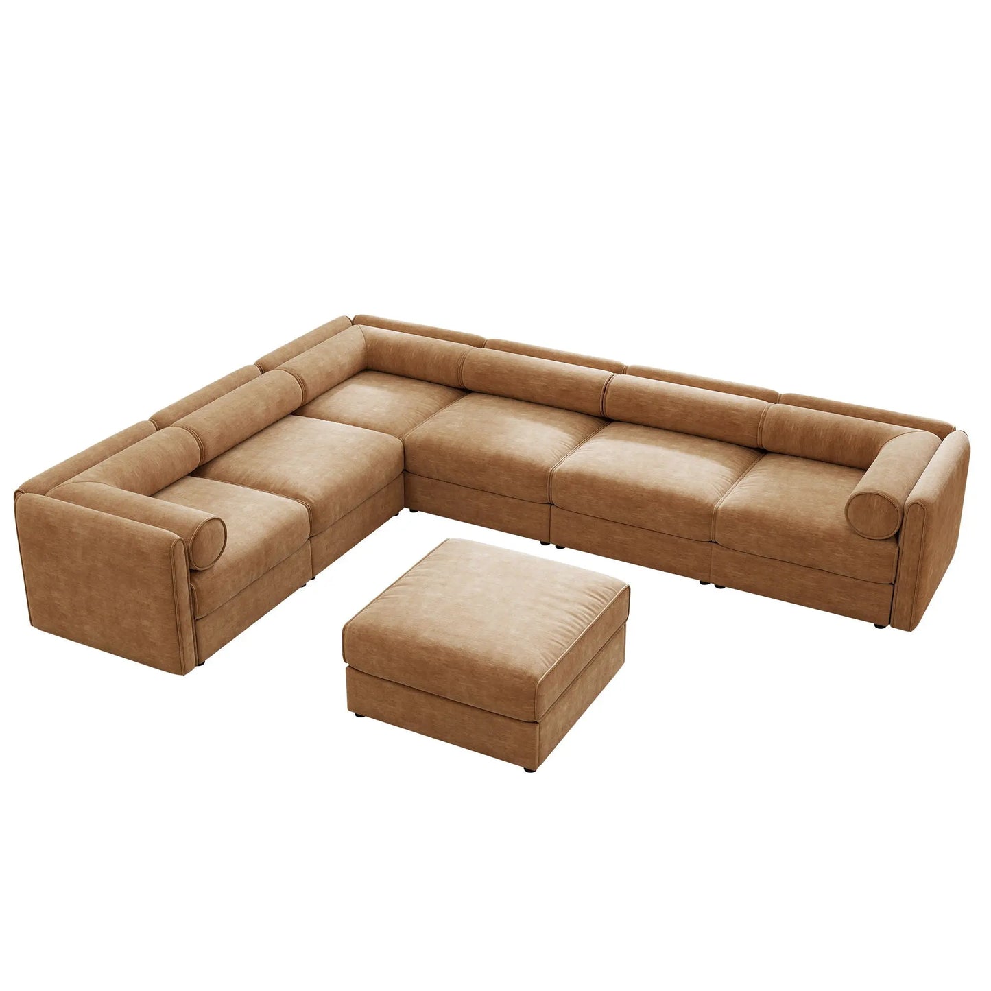 Contemporary Elegant White Chenille Sofa With Storage And Ottoman Home Essentials
